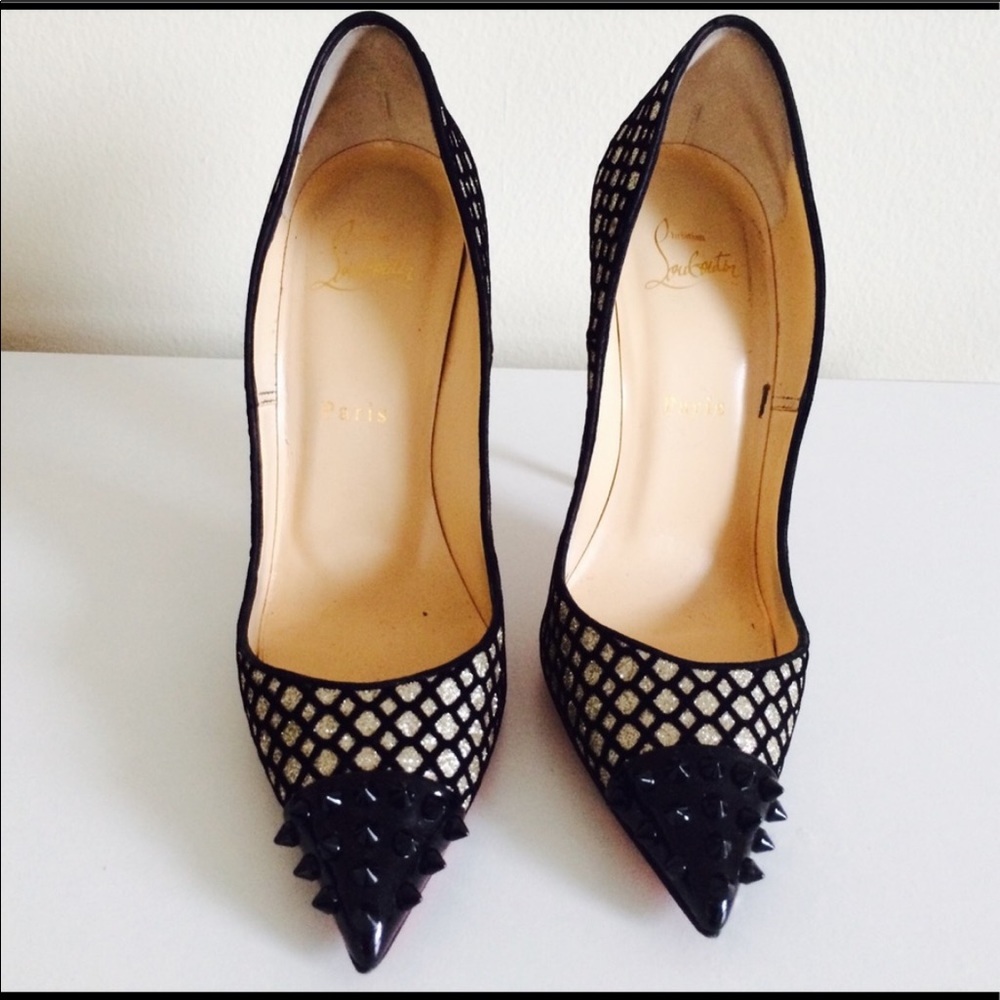 Christian Louboutin Geo Pump 120 Glit Floque Pump